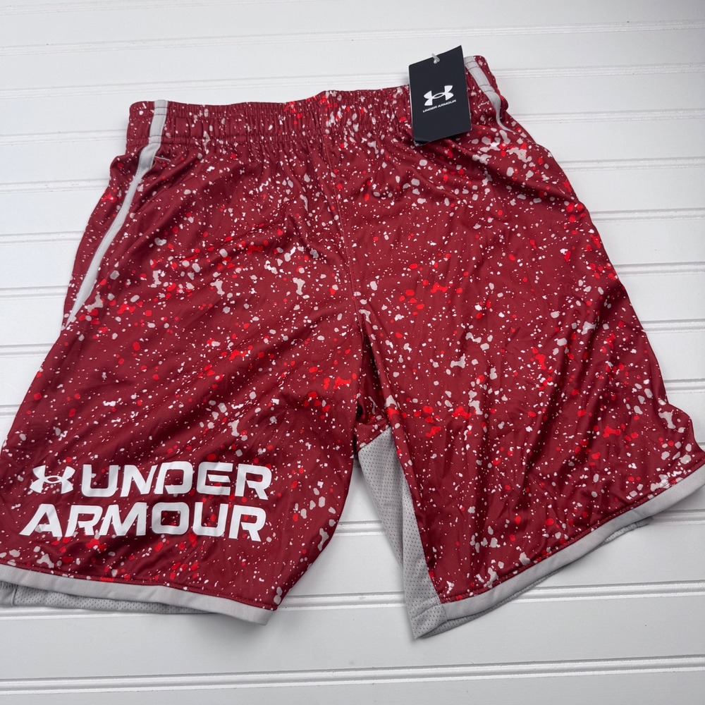 NEW Under Armour Youth Boys Large Paint Splatter Gym Shorts